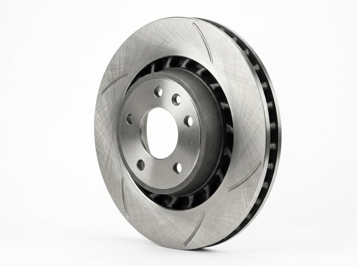 Sample render of a vented brake disc on a white studio background